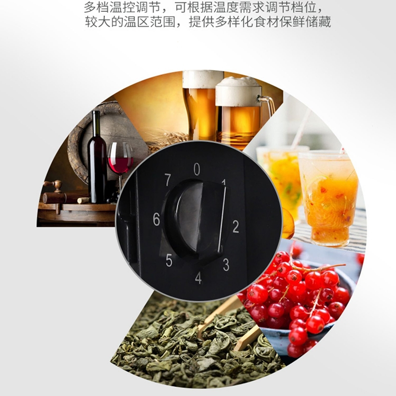 荣事达(Royalstar)冰吧小型单门小冰箱家用客厅办公室透明饮料保鲜茶叶冷藏柜_BC-198冷藏微冻