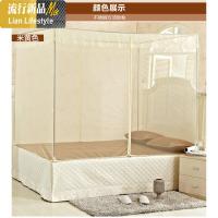 二开 三开拉链方顶蚊帐 坐床式不锈钢支架有底加密蚊帐宫廷帐 三维工匠