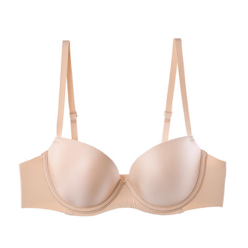 安莉芳文胸下厚上薄款光面聚拢女士无痕舒适内衣ebw00443285a肤色skn