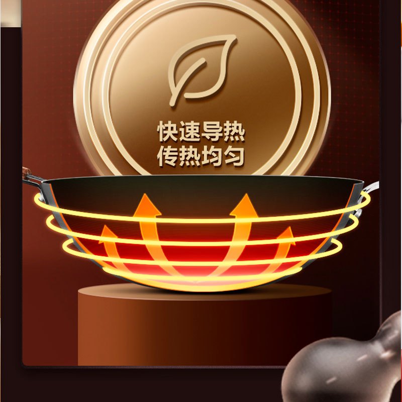 苏泊尔(SUPOR)炒锅有钛真不锈炒菜锅家用铁锅无涂层燃气适用明火专用 无盖 30cm EC30AH02
