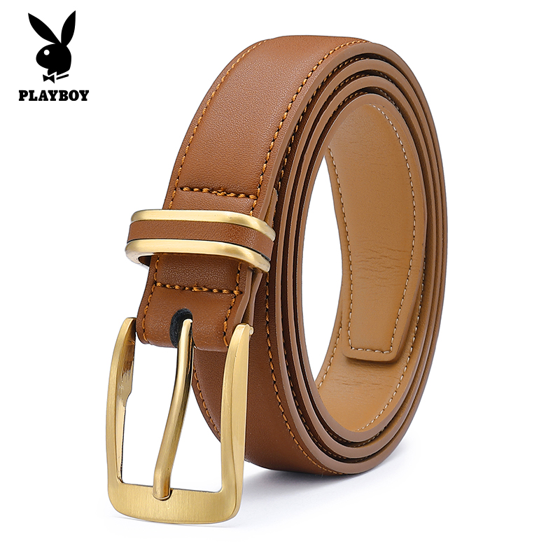 花花公子女士皮带新款真皮韩版休闲复古潮流个性百搭裤带腰带休高清大图