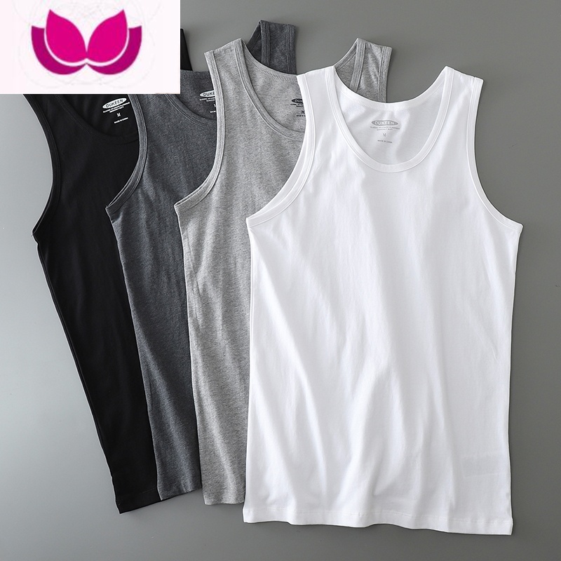 七斓()日系背心男健身运动汗衫透气纯色吊带无袖t恤潮牌高清大图