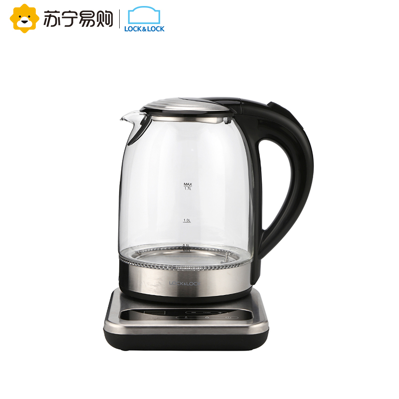 乐扣乐扣（LOCK&LOCK）电热水壶 高硼硅玻璃 静音防干烧水壶 EJK333BLK 1.7L高清大图