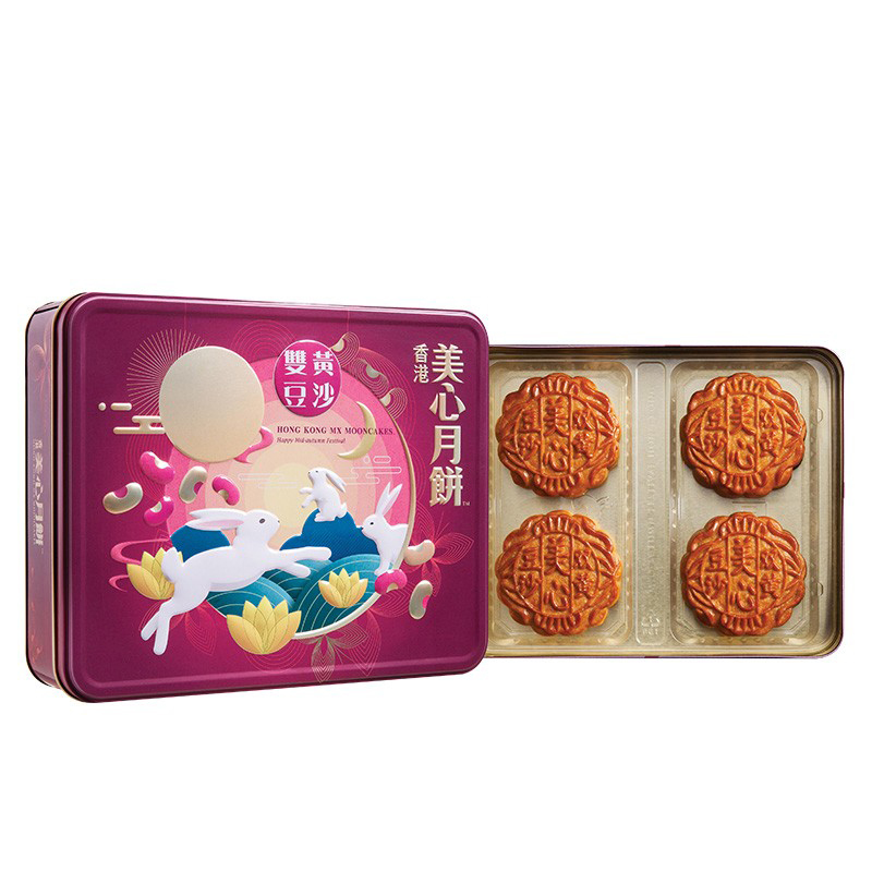 美心 双黄豆沙港式月饼740g 4枚 (盒)