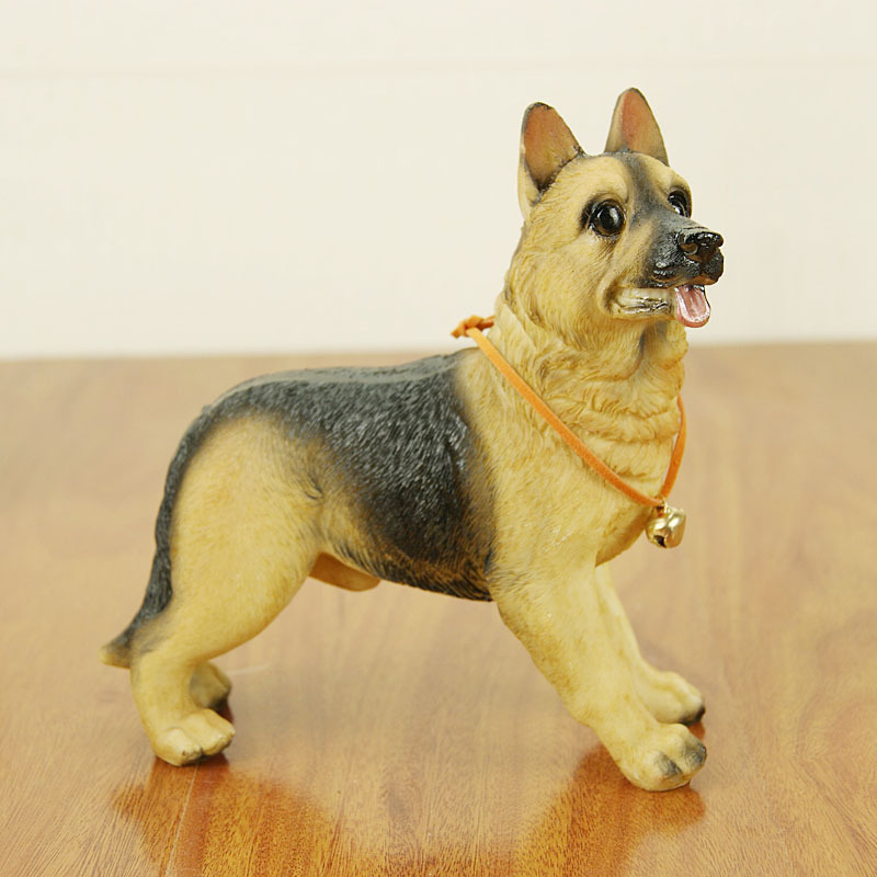 仿真牧羊犬汽车家居装饰树脂小狗狗模型工艺品桌面摆件-坐立