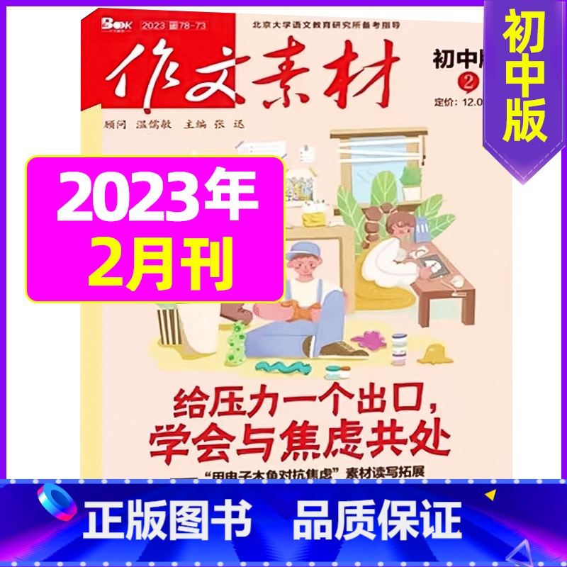 初中版2023年2月 【正版】作文素材初中版2023年10月新另有1-9月可全年半年订阅 中考满分作文素材期刊