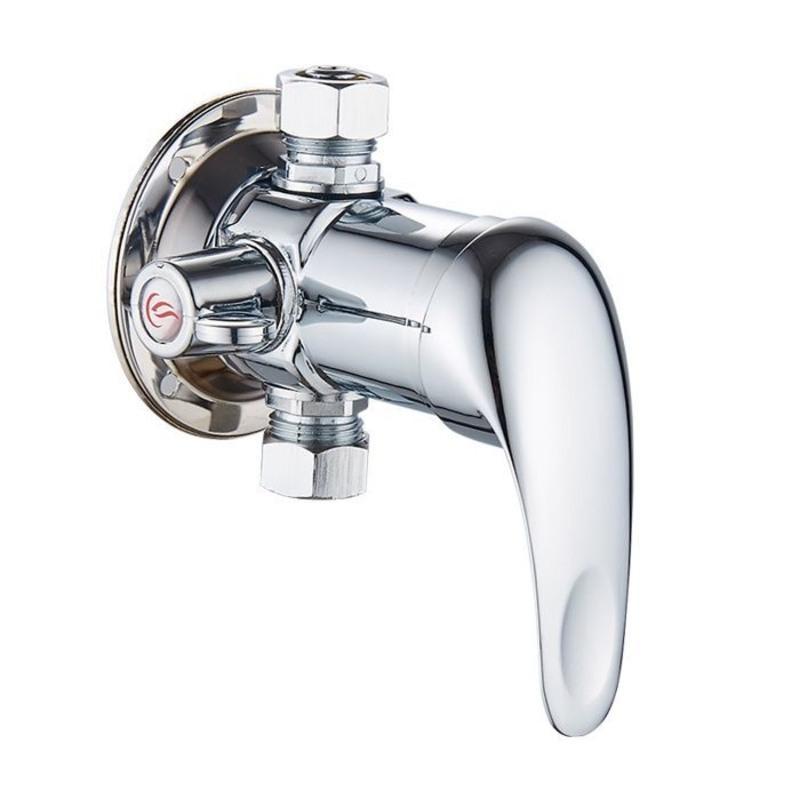 明装全铜热水器混水阀太阳能 冷热淋浴水龙头家用带上水阀门 开 合金太阳能阀单只龙头