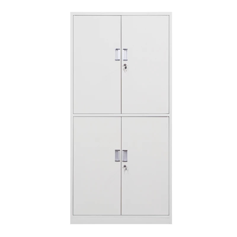 梦强钢制文件柜资料柜文件档案柜mq0739双开门上下双层物品柜