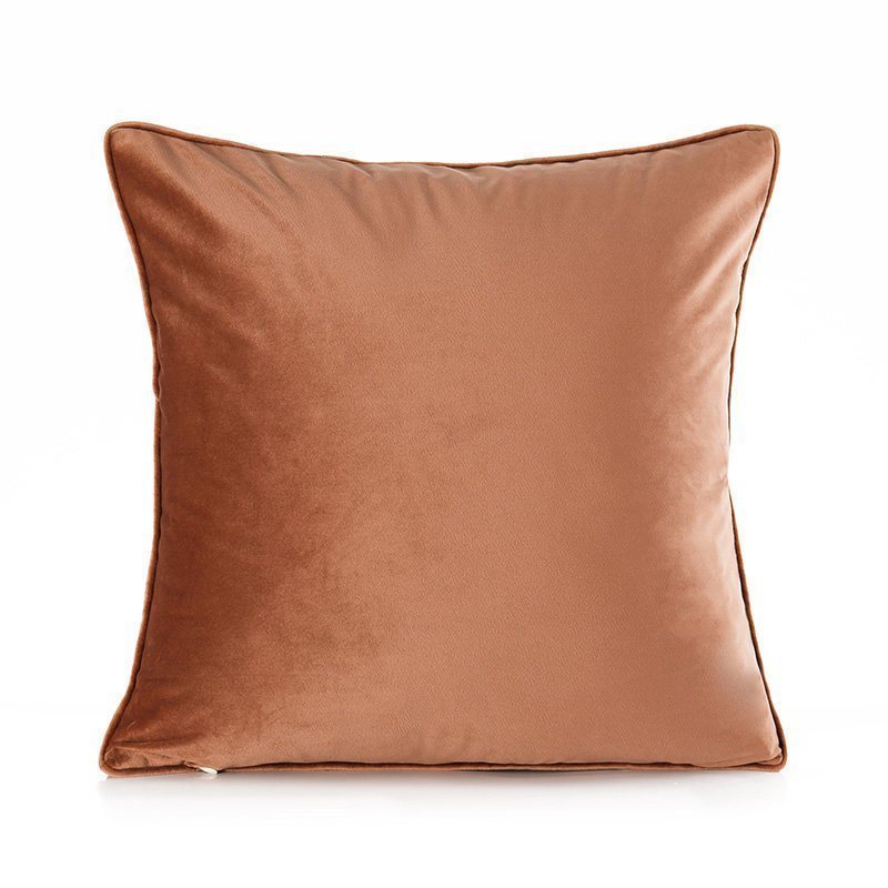 美帮汇荷兰绒色北欧抱枕沙发抱枕套靠垫床头大靠背定制腰枕不含芯 36#橙黄 60x60cm枕套含芯【适床上沙发大靠垫】