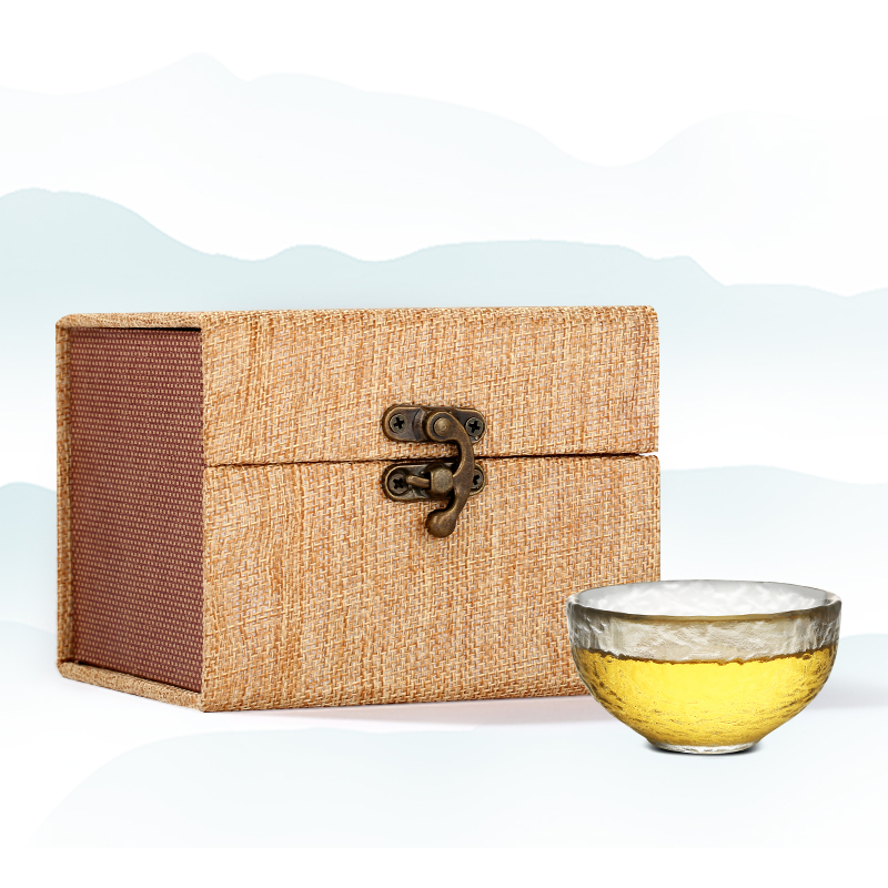 常生源 玻璃茶杯 个人杯品茗杯 加厚锤目纹 手工功夫茶具 珍享主人杯