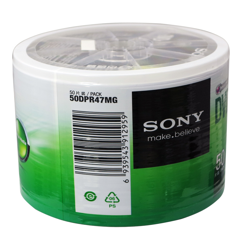 索尼(sony)dvd空白光盘dvd r空白光盘刻录碟 50片桶装 dvd r4.