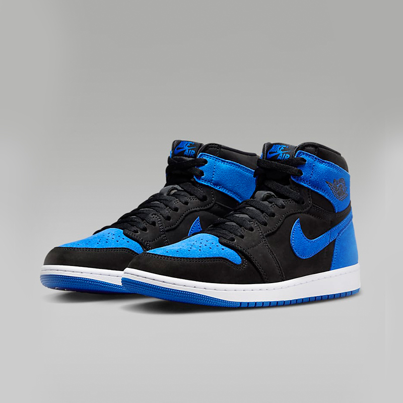 耐克男鞋jordan 1 aj1 皇家蓝 翻毛皮 高帮复古篮球鞋dz5485-042