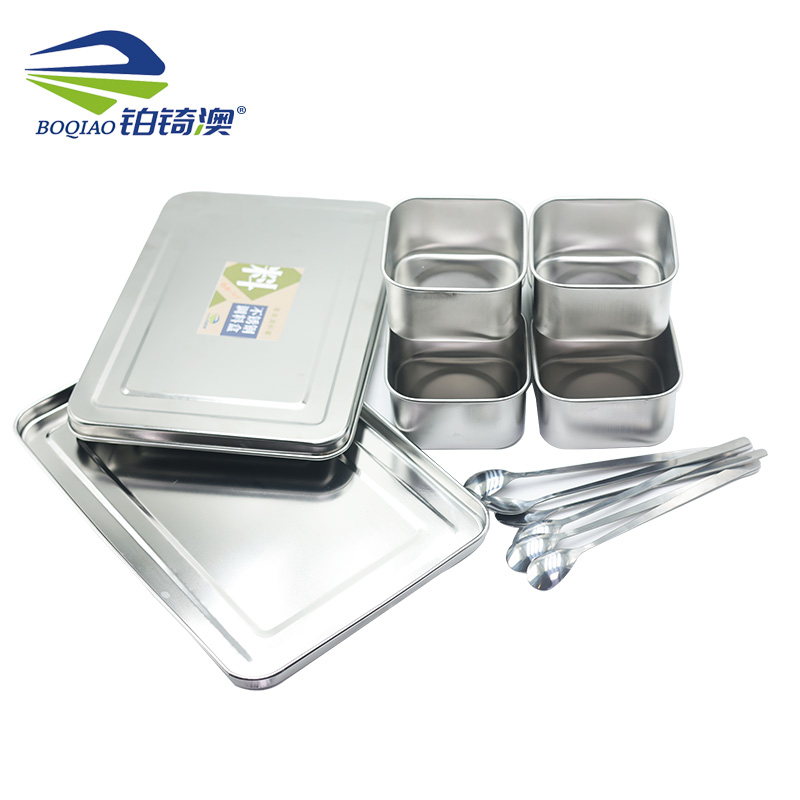 铂锜澳不锈钢调料盒 套装调料罐 6格+勺子 1ml 套高清大图