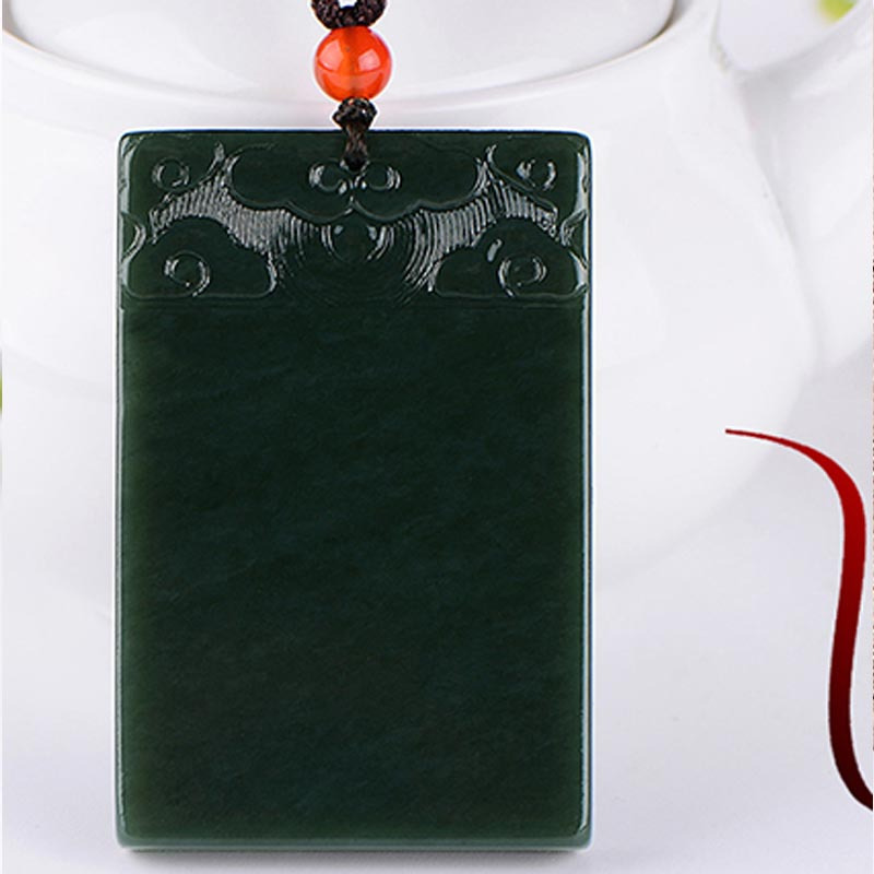 臻玉盈2018冬季和田玉青玉无事牌吊坠玉牌子平安无事玉佩挂件男女情侣