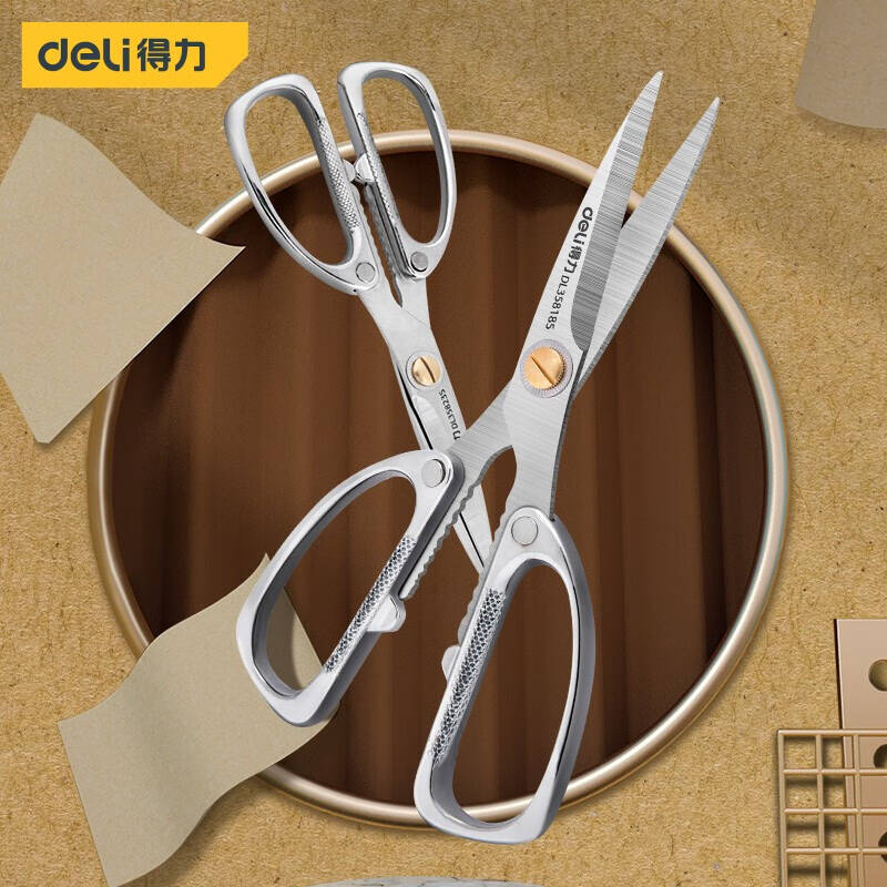 得力工具 DL358185 强力工业剪(银) 7.5″(单位:盒)高清大图