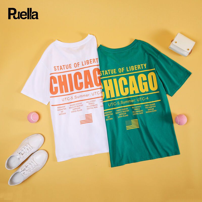 拉夏贝尔短袖女新款情侣装网红上衣韩版学生潮牌牛油果绿