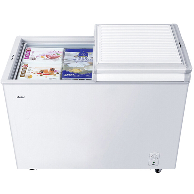 海尔(Haier) 221升冷柜 蝶形 侧掀 单箱变温冰柜 家用商用二合一 卧式冰箱 BC/BD-221SEA