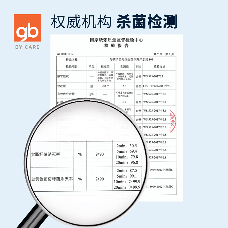 好孩子海洋水润婴儿湿巾袋装无盖儿童湿纸巾卫生柔巾80片*10