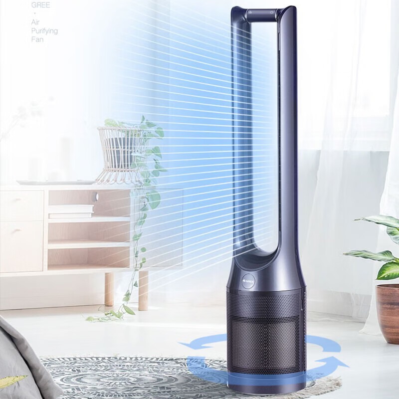 格力(GREE)无叶净化扇 净化除PM2.5 8档风速 全域送风 WIFI智控 家用办公电风扇FWZ-1202Bag紫色高清大图