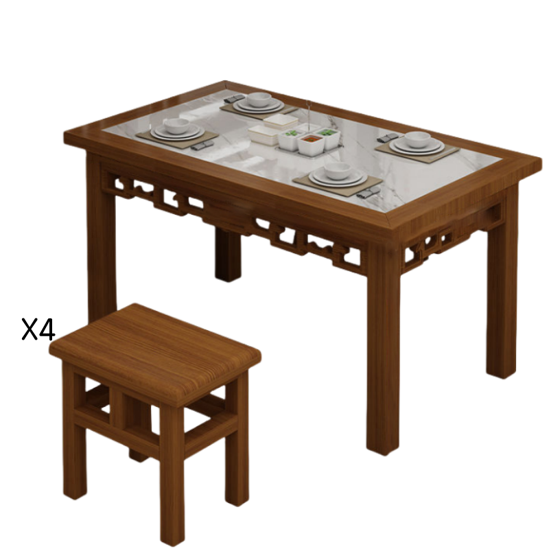 铭思达餐桌1.2米4椅套高清大图