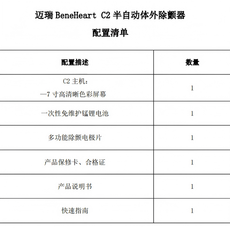 迈瑞Mindray 半自动体外除颤器 BeneHeart C2 (单位:台)高清大图