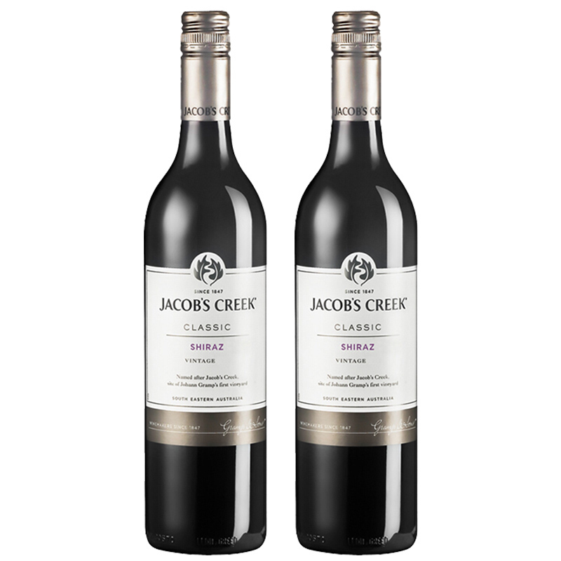 2件装|杰卡斯(jacobs creek)经典系列西拉干红葡萄酒 750ml