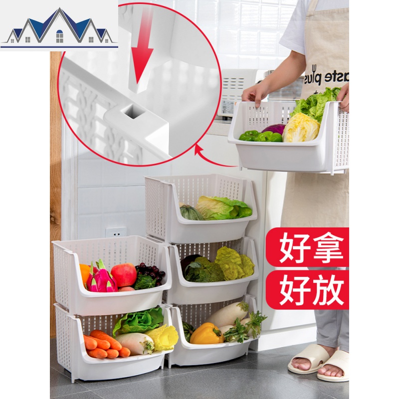 厨房置物架落地水果蔬菜调味调料架子家用多层油盐酱醋收纳储物架 三维工匠高清大图