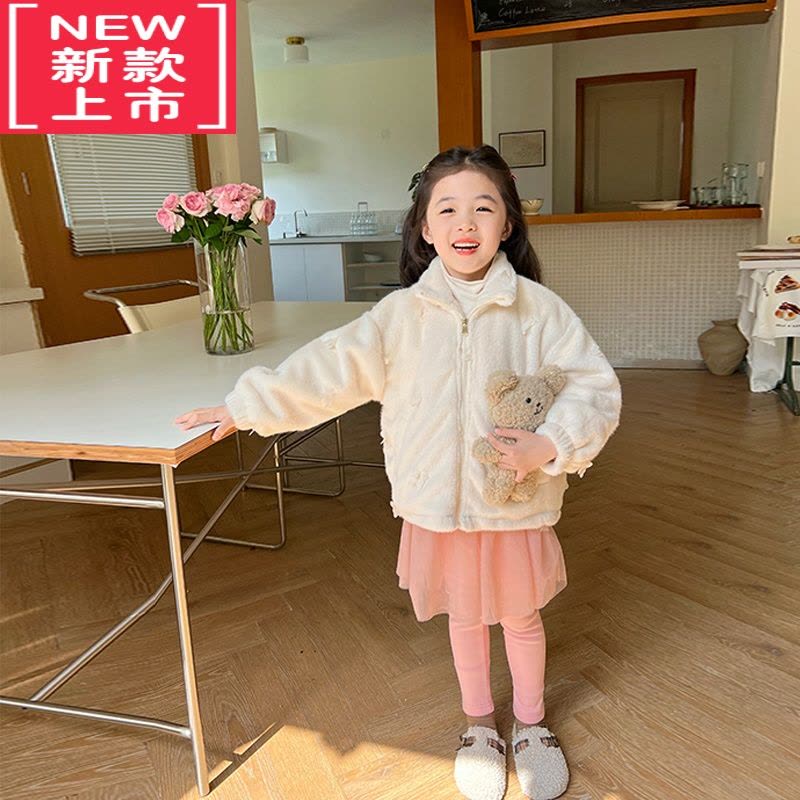 可莉允儿童加绒打底裤2022冬季新款洋气保暖裙裤女宝宝假两件长裤保暖裤图片