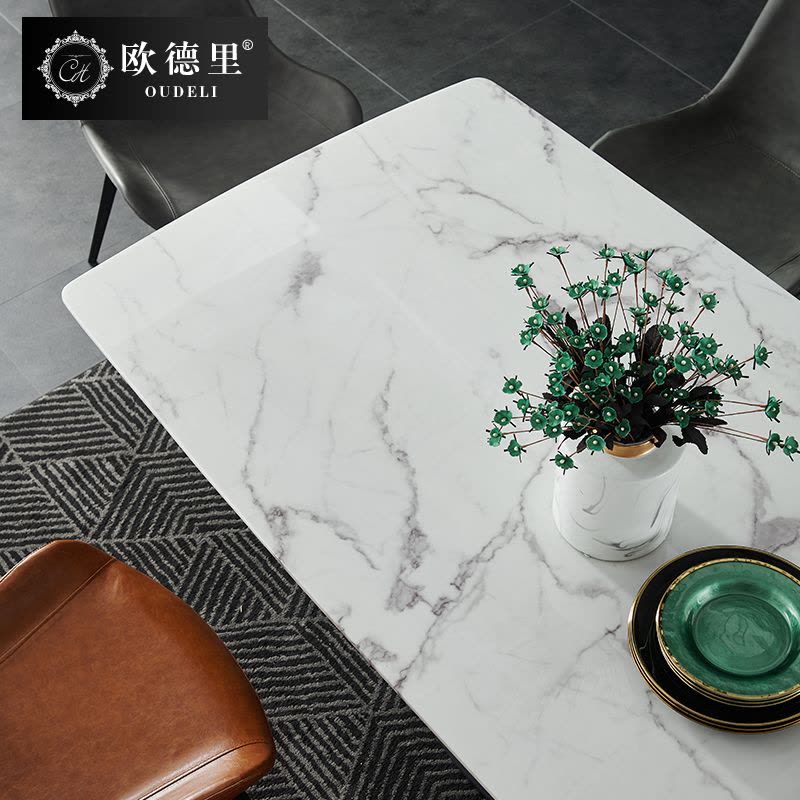 大理石茶几客厅组合现代简约小户型家用意式极简工业风家具碳素钢图片