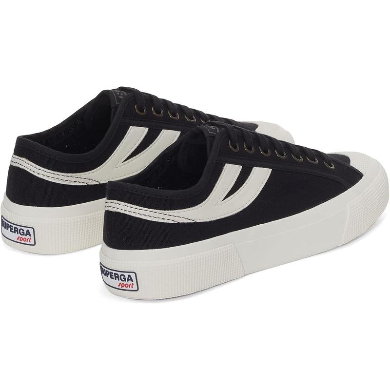 SUPERGA纯棉透气帆布拼接橡胶底休闲板鞋女款圆头系带运动鞋高清大图