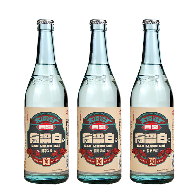 太原酒厂晋泉高粱白酒42度5年陈酿450ml3瓶白酒裸瓶山西特产视频