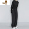 YANXU黑色西装裤直筒宽松型日系休闲西裤垂坠感大码拖地阔腿裤男女