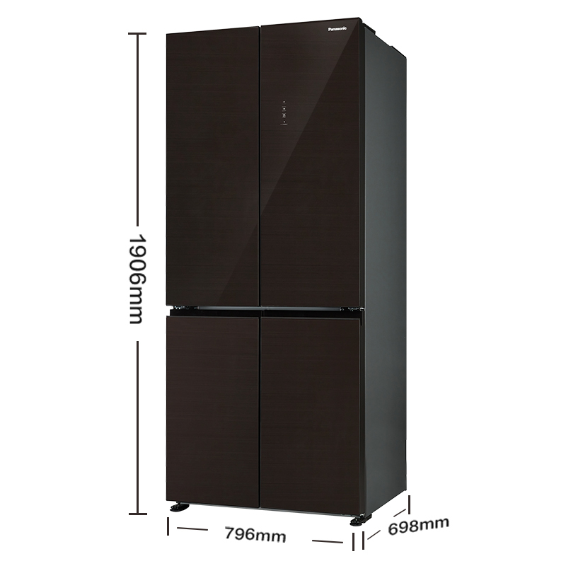 松下(Panasonic)NR-D521CX-T 510升新品十字门 顶置压缩机银离子kang菌 无边框玻璃 wifi