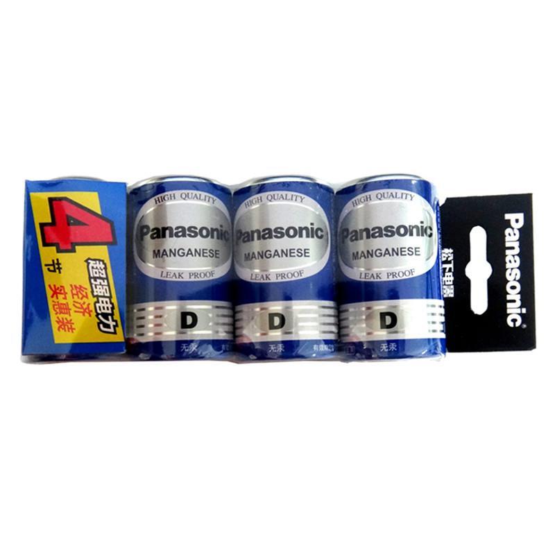 松下(Panasonic)碳性大号1号D型干电池4粒装适用于热水器煤气燃气灶手电筒门铃玩具遥控器 R20NU/4SC高清大图