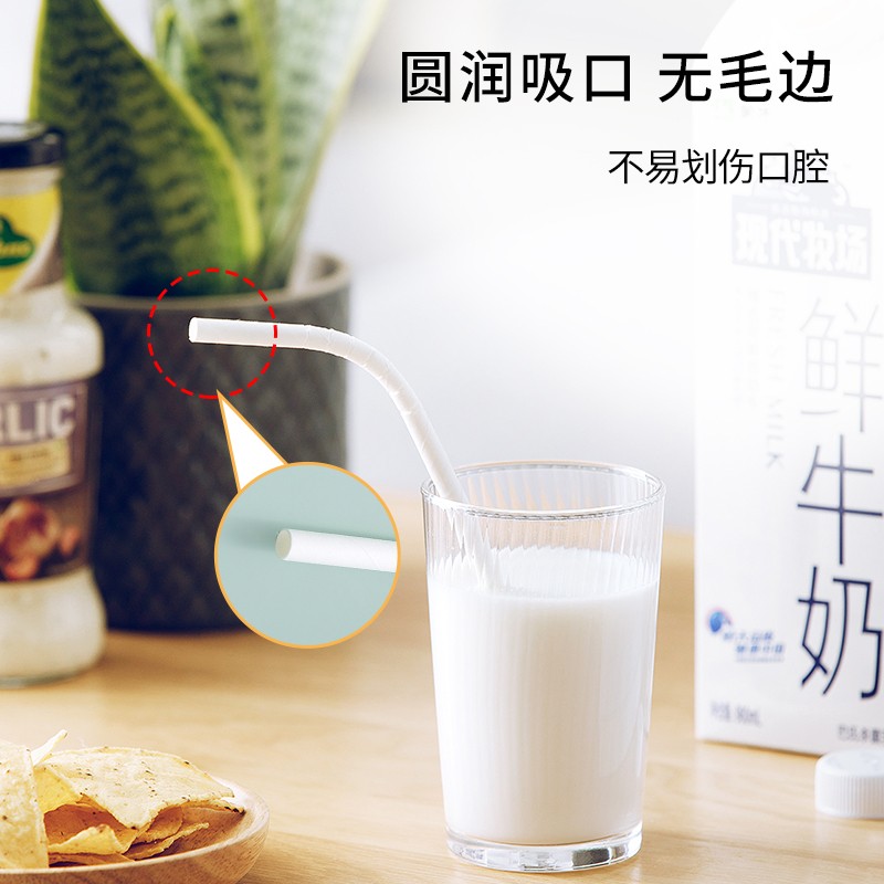 茶花(CHAHUA) 一次性纸吸管独立包装100支高清大图