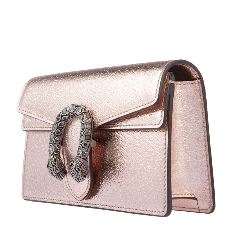 香港直邮 Gucci 女士香槟色皮革斜挎包 476432-1TRBR-8373