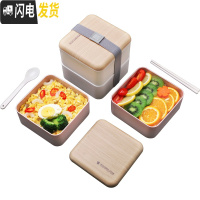 三维工匠上班族带饭的饭盒学生可装汤餐盒带餐具可微波炉加热易清洗便当盒 长方形白色1.2+汤罐灰+饭盒袋