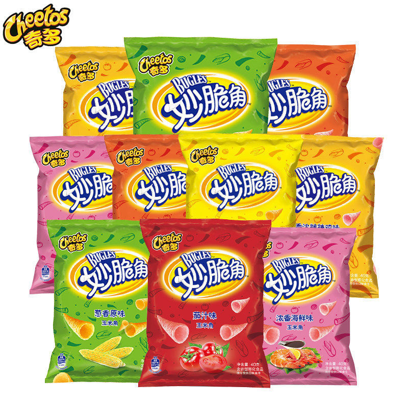 乐事奇多妙脆角40克袋装原味海鲜肉酱味休闲膨化童年尖角脆小零食
