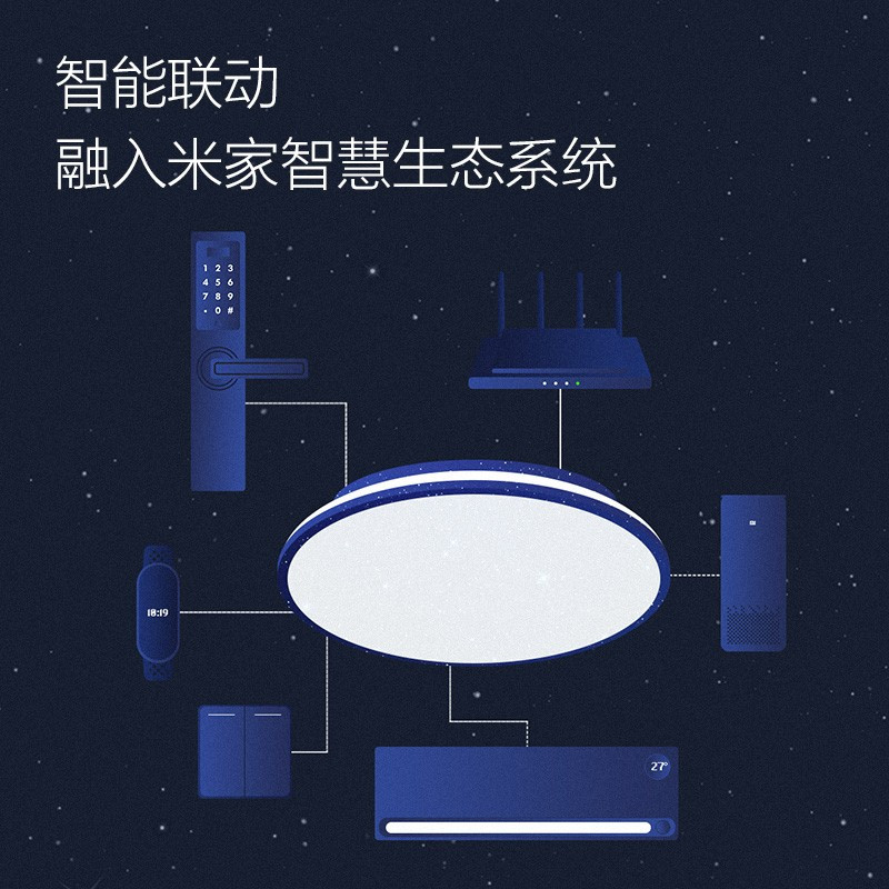 华艺照明 AI智能LED吸顶灯小爱同学语音控制卧室客厅现代简约灯具