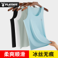 花花公子（PLAYBOY）男士背心时尚无痕冰丝锦纶轻薄打底无袖圆领马甲汗衫透气