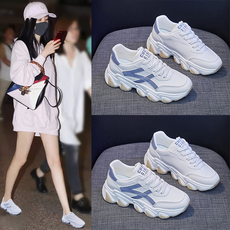 时言(SHIYAN)网红老爹鞋女2022春夏新款透气女士运动鞋韩版休闲鞋女ins潮流厚底增高女鞋