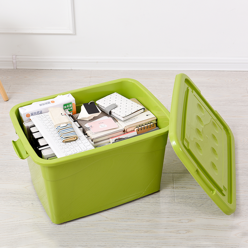 衣物收纳箱塑料整理箱密封箱糖果色衣物储物箱收纳盒周转箱稻草黄10l