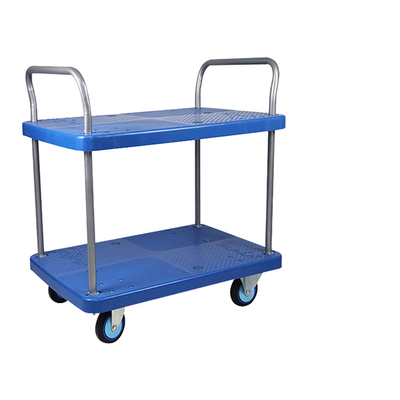 苏识 ZSHL-48 48*72cm蓝dan轮 双层护栏平板手推车 (计价单位:辆) 蓝色高清大图