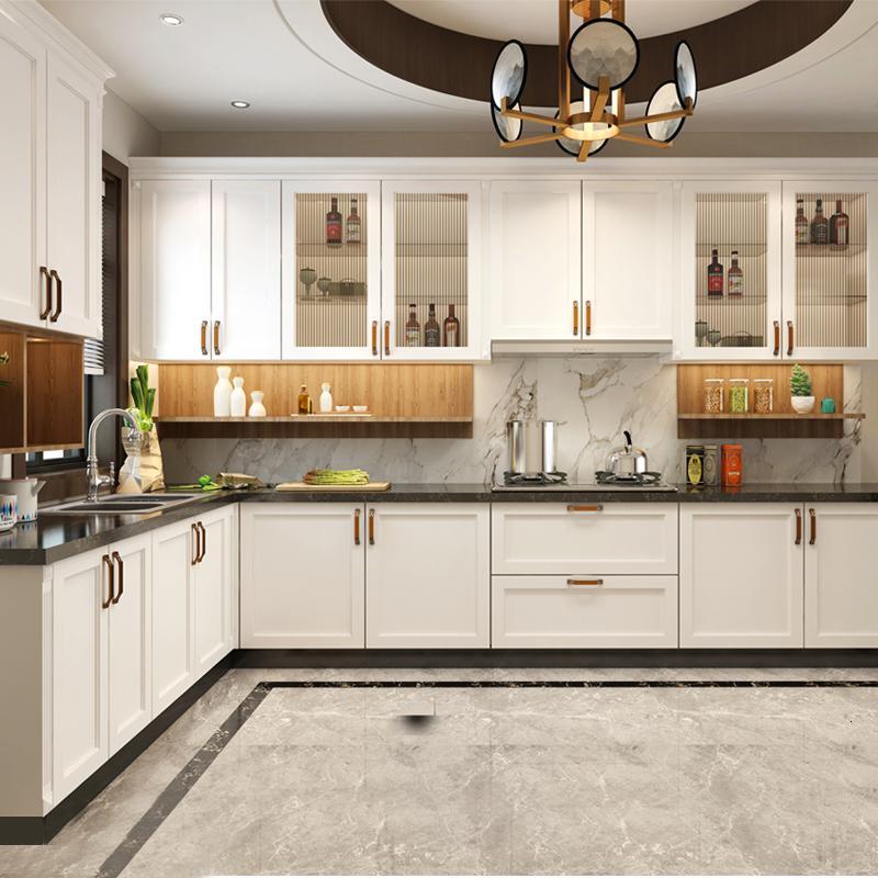 客来福整体橱柜新中式厨房定制石英石台面定制时尚橱柜组装家用闪电客