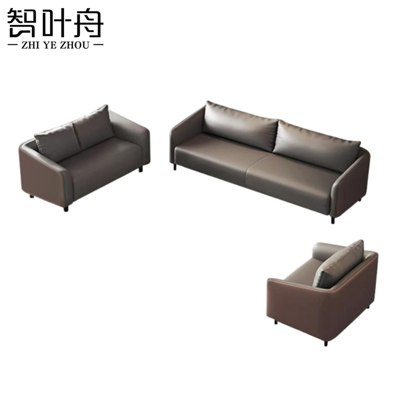 智叶舟商务沙发组合174*70*79cm(3+2+1)套高清大图