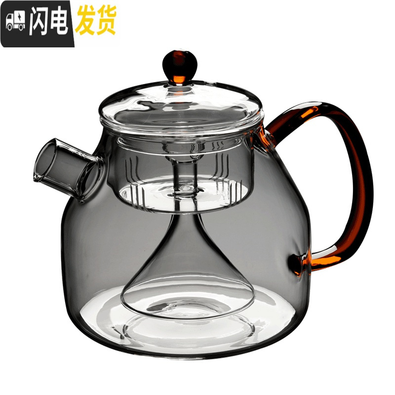 三维工匠加厚耐热全玻璃煮茶壶大容量蒸茶壶电陶炉烧水茶具过滤花茶泡茶壶 玻璃蒸茶壶[1.2]+赠2个玻璃茶杯高清大图