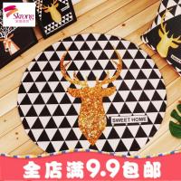 北欧圆形地毯现代家用客厅茶几卧室床边可爱篮电脑椅垫圆地毯