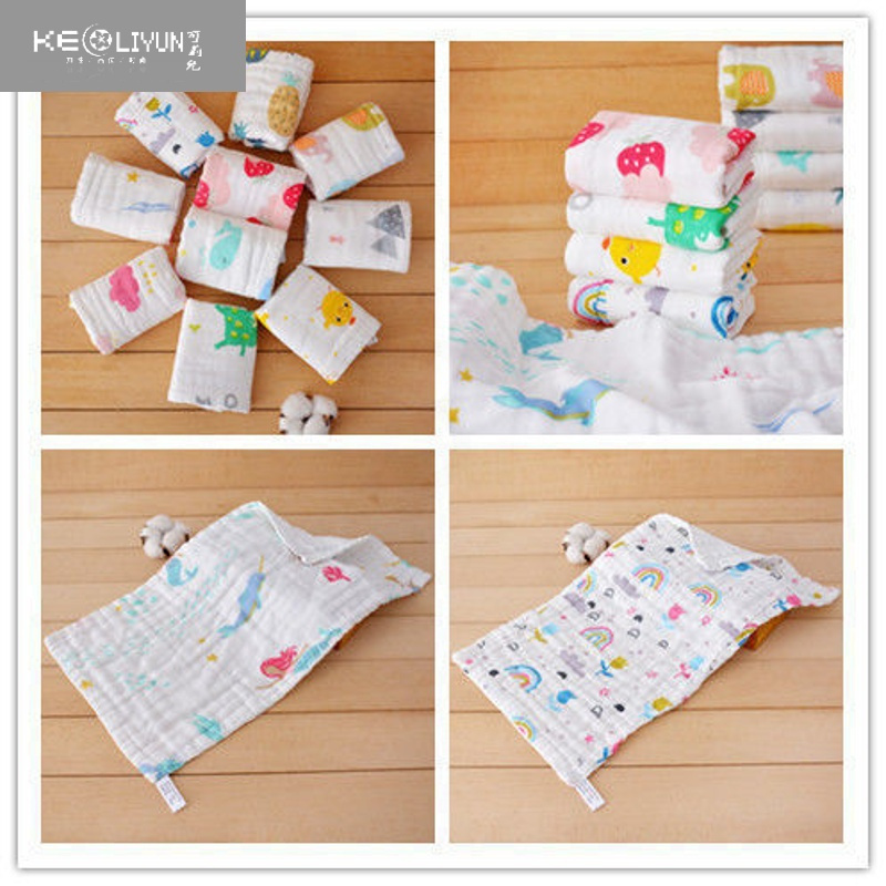 可莉允婴幼儿口水巾六层高密纱布小方巾儿童小毛巾幼儿园宝宝小手帕