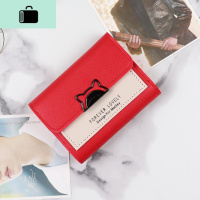 钱包女短款2020新款时尚韩版潮学生小清新女士可爱小钱夹女式卡包NEWLAKE 红色