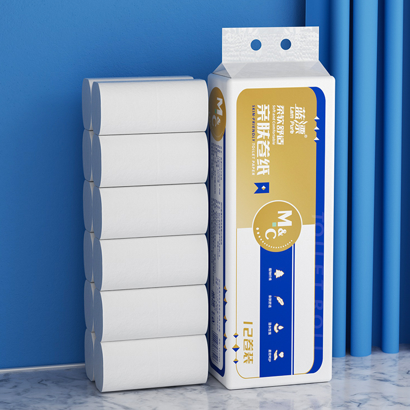 蓝漂(Lampure) 家用白色无芯卷纸1提 (320g/12卷/提) 手纸厕纸110mm*110mm*张*4层高清大图